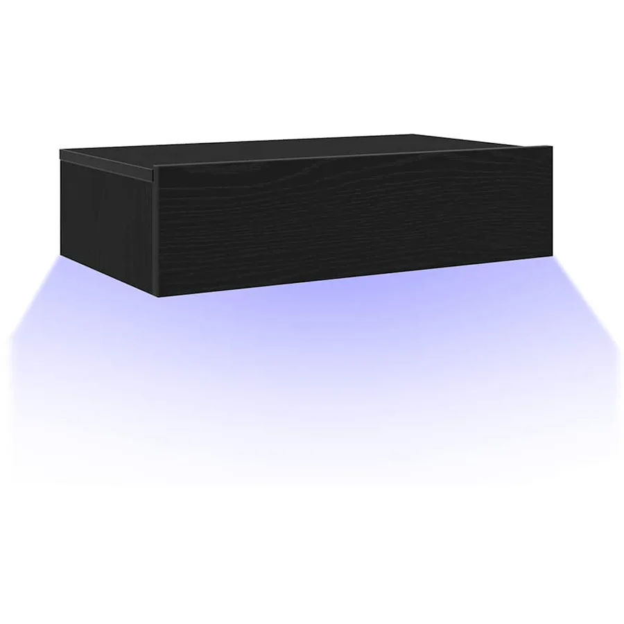 Meuble TV avec éclairage LED Chêne noir 60 x 35 x 15,5 cm - 3