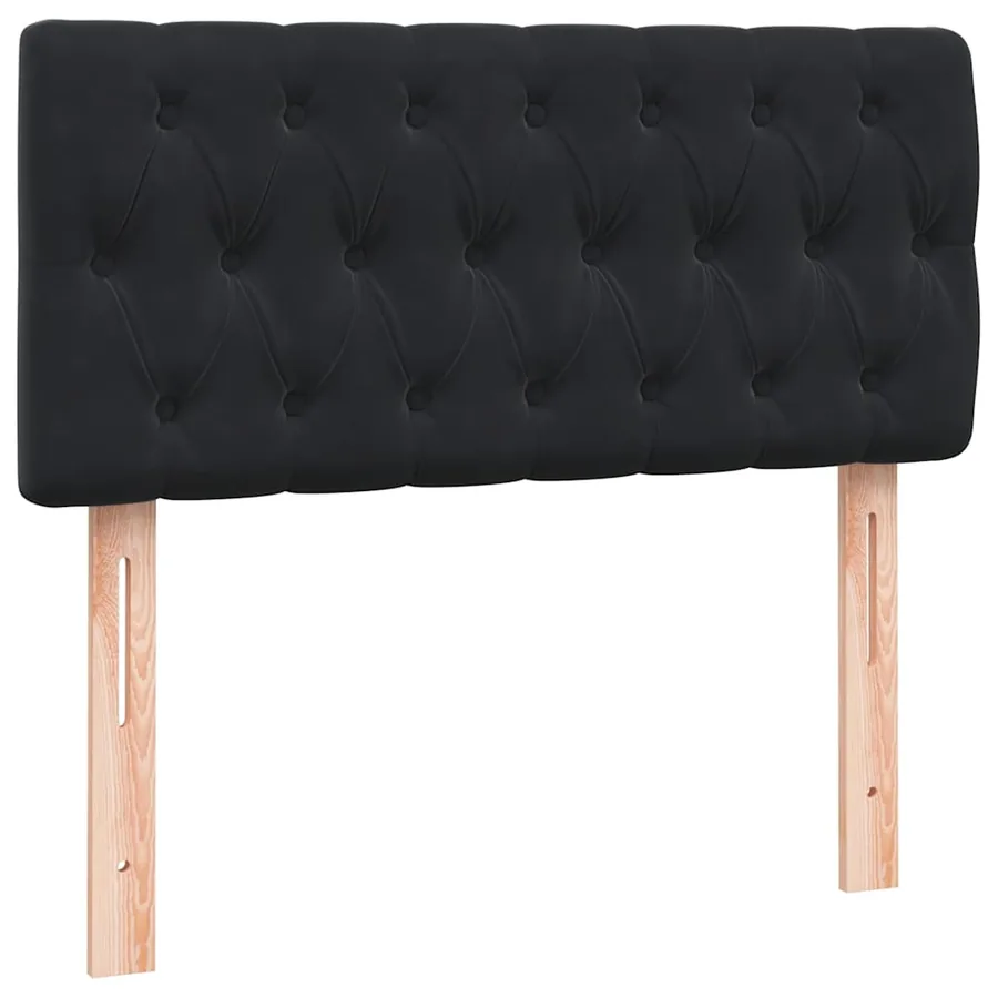 Sommier à lattes de lit avec matelas noir 100x210 cm velours - 8