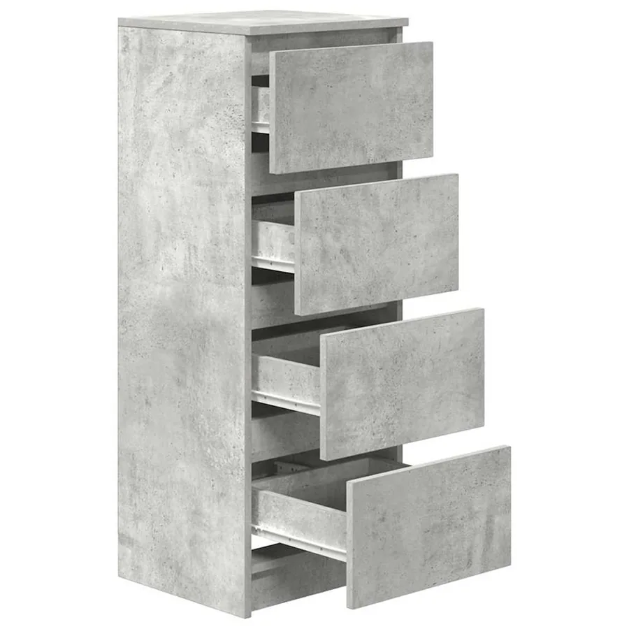Buffet gris béton 37,5x35x99 cm bois d'ingénierie - 5