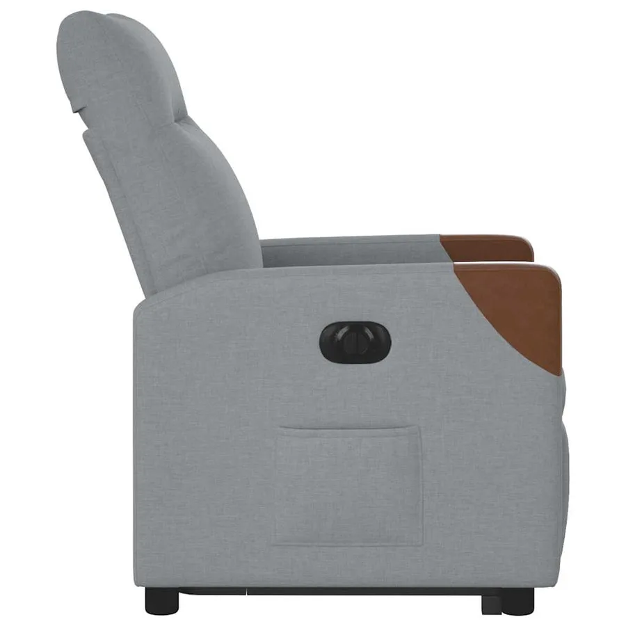 Fauteuil inclinable électrique gris clair tissu - 6