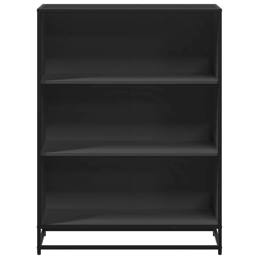 Bibliothèque noir 80,5x35x107,5 cm bois d'ingénierie - 4