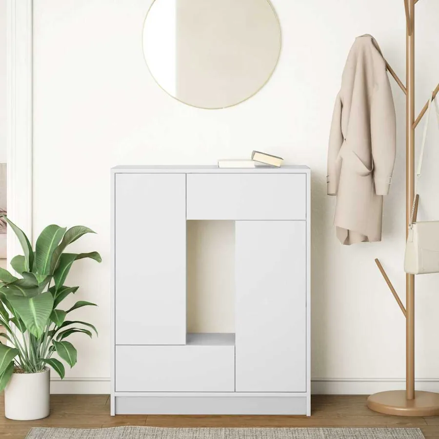 Buffet avec tiroirs et portes blanc 73x31x90 cm - 3