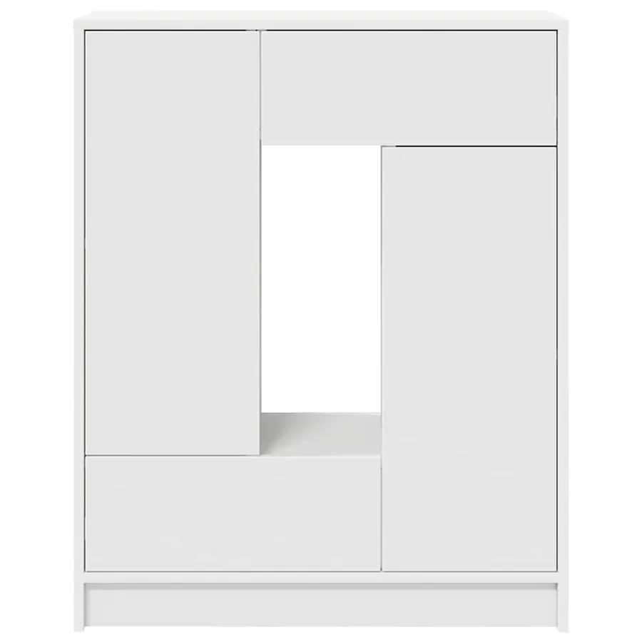 Buffet avec tiroirs et portes blanc 73x31x90 cm - 6