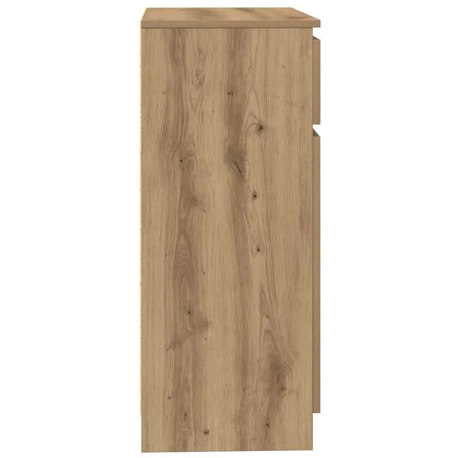 Buffet avec tiroir chêne artisanal 71x35x84 cm bois ingénierie - 7