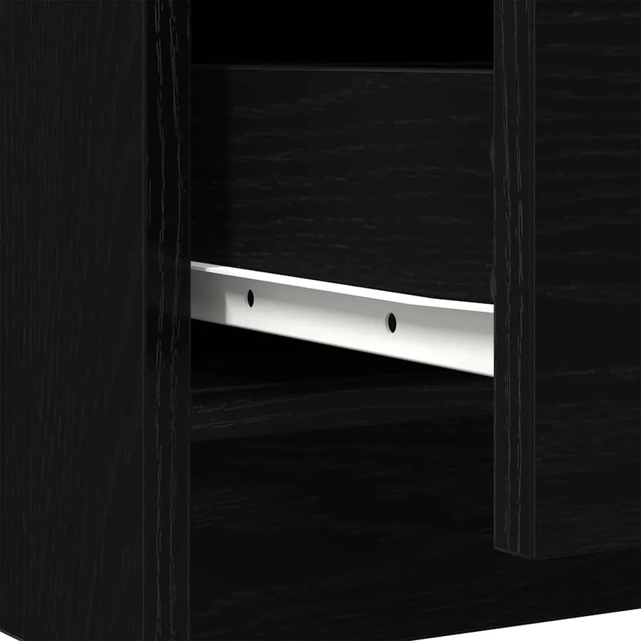 Buffet avec tiroirs chêne noir 71x35x84 cm bois d'ingénierie - 12