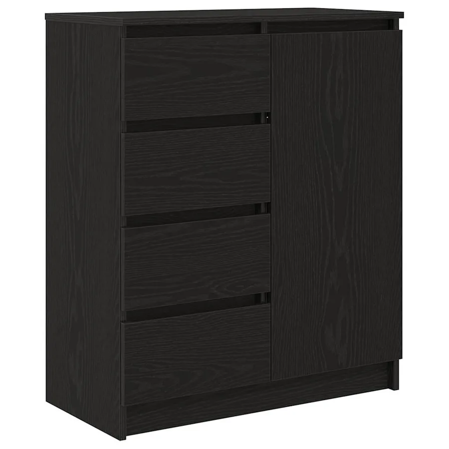 Buffet avec tiroirs chêne noir 71x35x84 cm bois d'ingénierie - 2