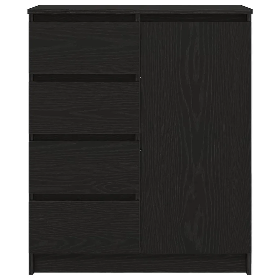 Buffet avec tiroirs chêne noir 71x35x84 cm bois d'ingénierie - 6