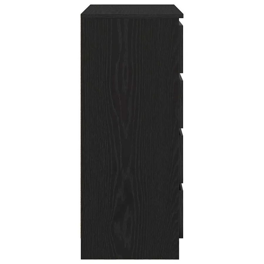 Buffet avec tiroirs chêne noir 71x35x84 cm bois d'ingénierie - 7
