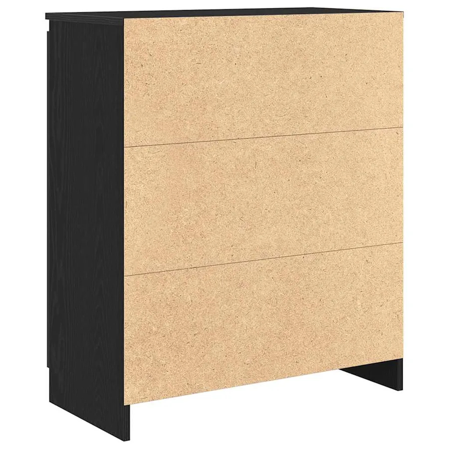 Buffet avec tiroirs chêne noir 71x35x84 cm bois d'ingénierie - 8