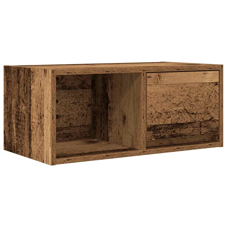 Meuble TV vieux bois 60x31x25,5 cm bois d'ingénierie - 2
