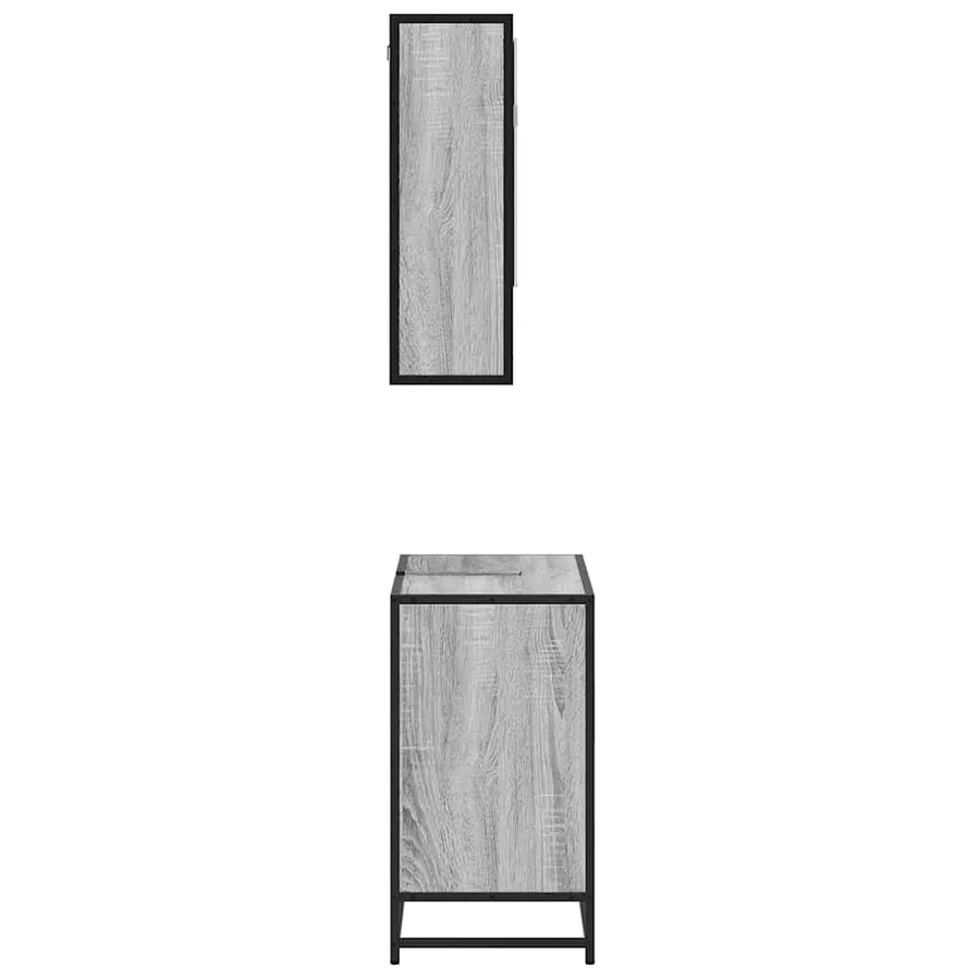 Ensemble de meubles de salle de bain 2 pcs Sonoma gris - 7