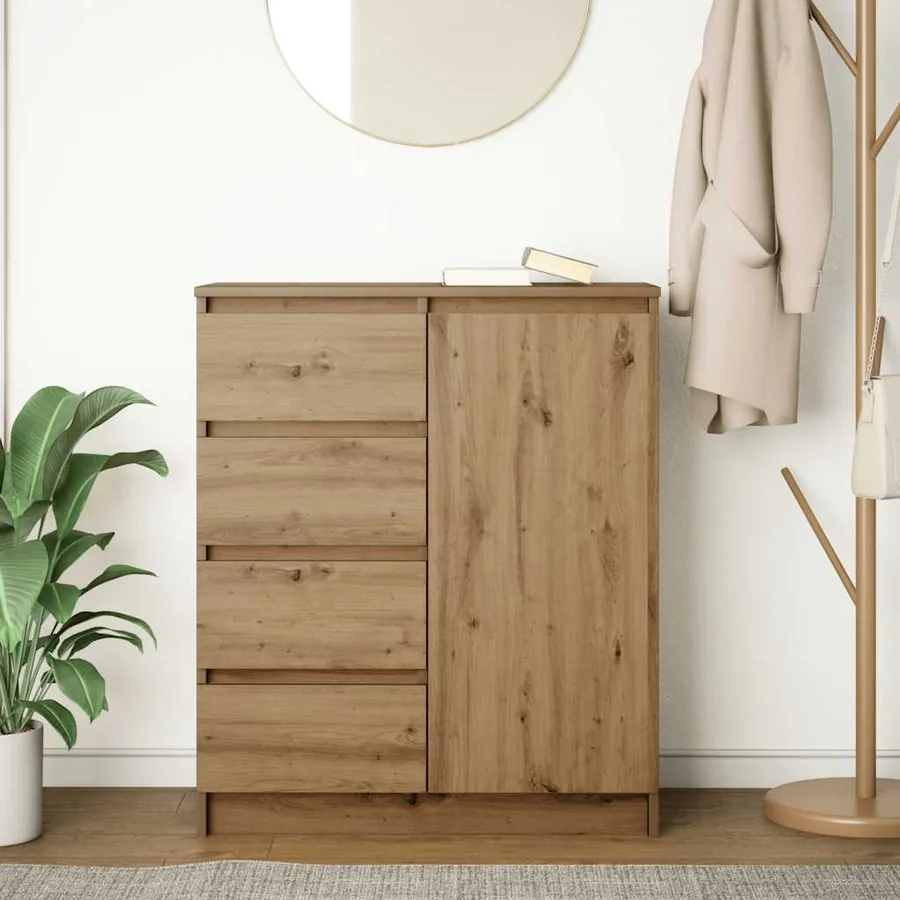 Buffet avec tiroirs chêne artisanal 71x35x84 cm bois ingénierie - 3