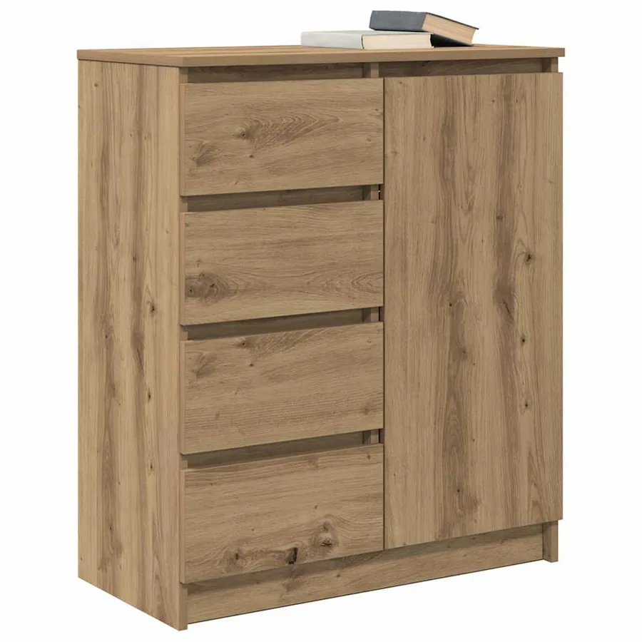 Buffet avec tiroirs chêne artisanal 71x35x84 cm bois ingénierie - 4