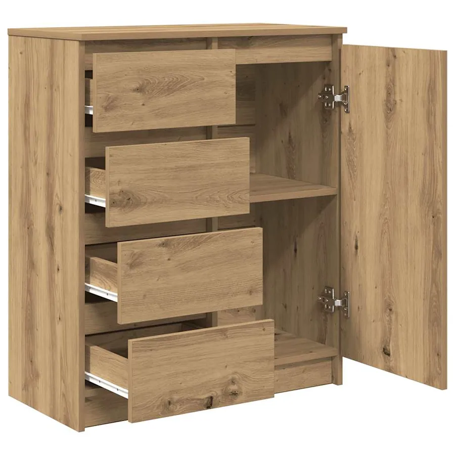 Buffet avec tiroirs chêne artisanal 71x35x84 cm bois ingénierie - 5