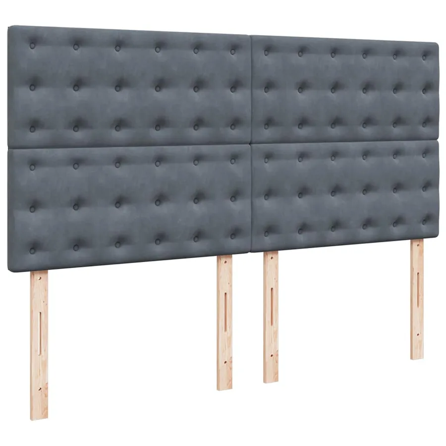 Cadre de lit ottoman avec matelas gris foncé 200x200 cm velours - 12