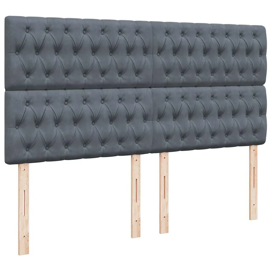 Cadre de lit ottoman avec matelas gris foncé 200x200 cm velours - 13