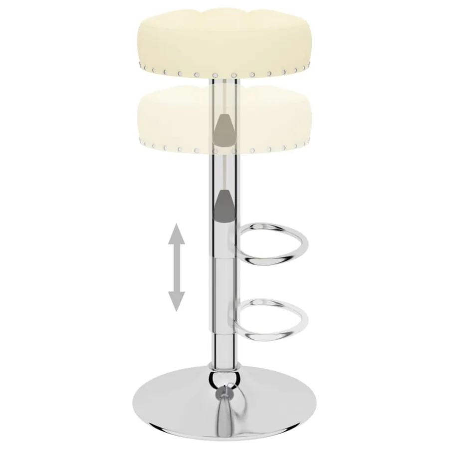 Tabourets de bar lot de 2 crème tissu - 6