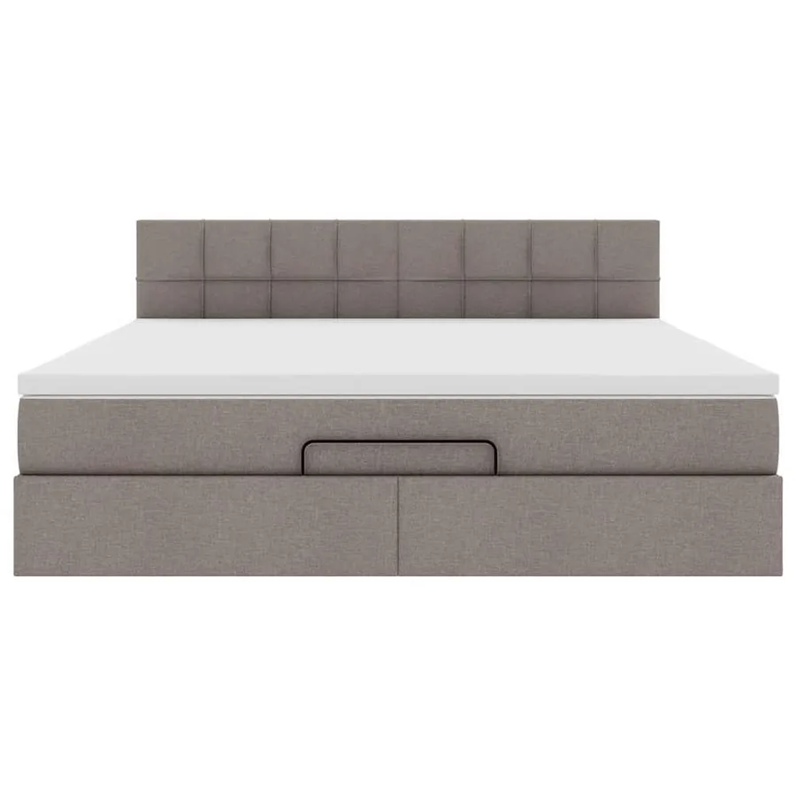 Lit ottoman avec matelas et LED Taupe 180x200cm tissu - 8