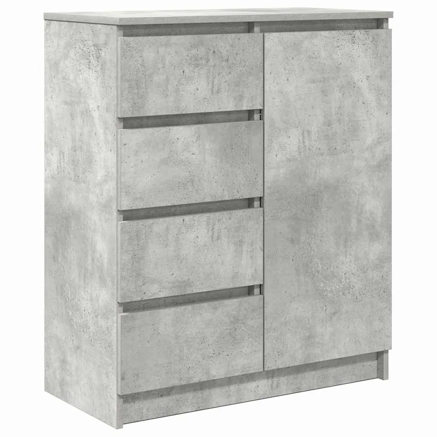 Buffet avec tiroirs gris béton 71x35x84 cm bois d'ingénierie - 2