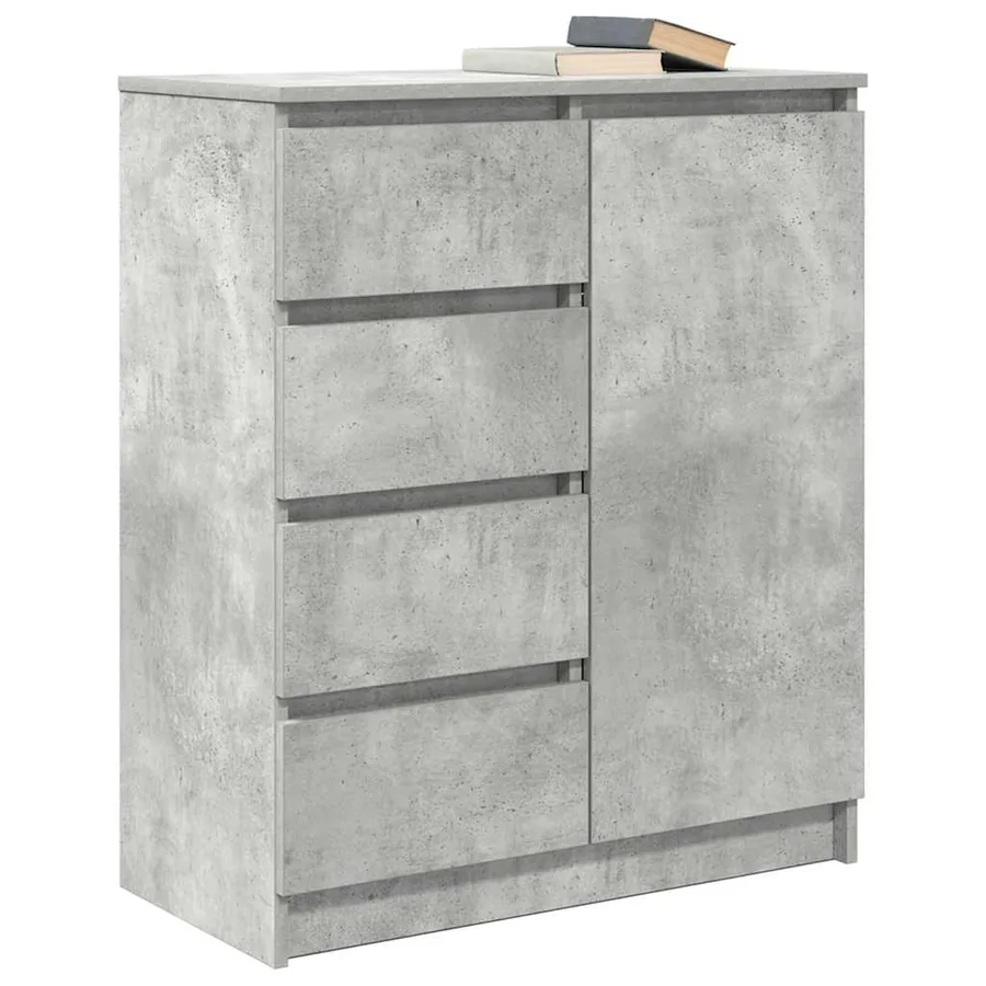 Buffet avec tiroirs gris béton 71x35x84 cm bois d'ingénierie - 4
