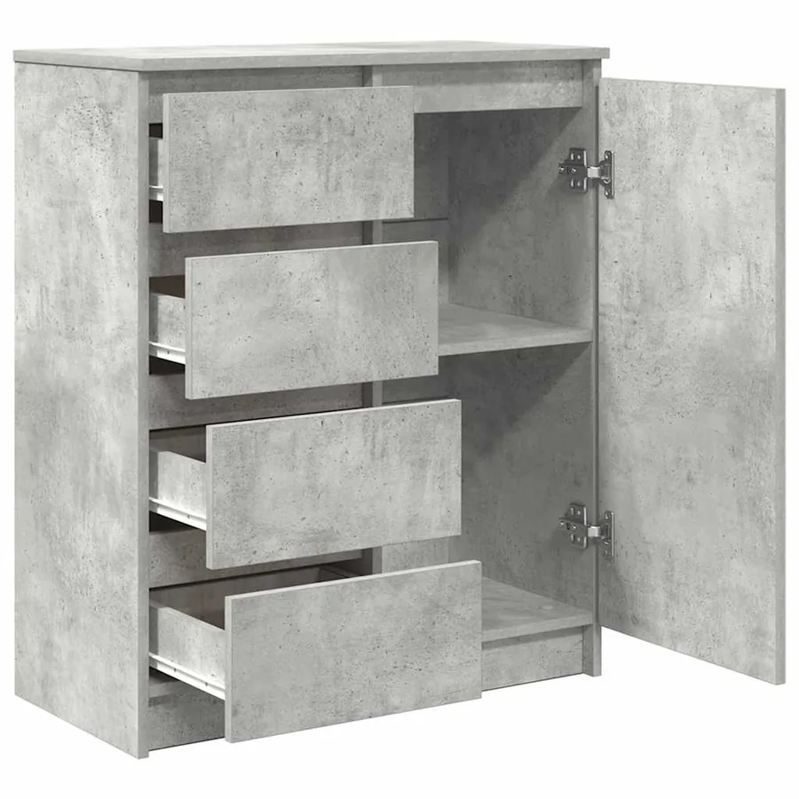 Buffet avec tiroirs gris béton 71x35x84 cm bois d'ingénierie - 5