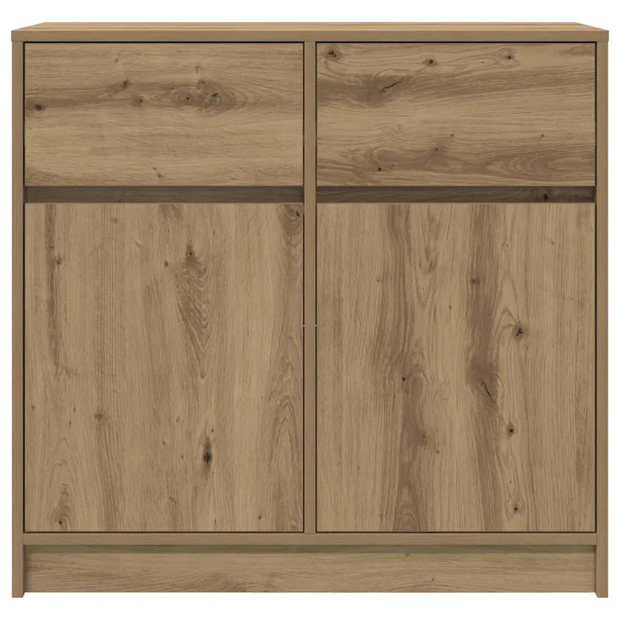 Buffet avec tiroir chêne artisanal 80x34x76cm bois d'ingénierie - 6