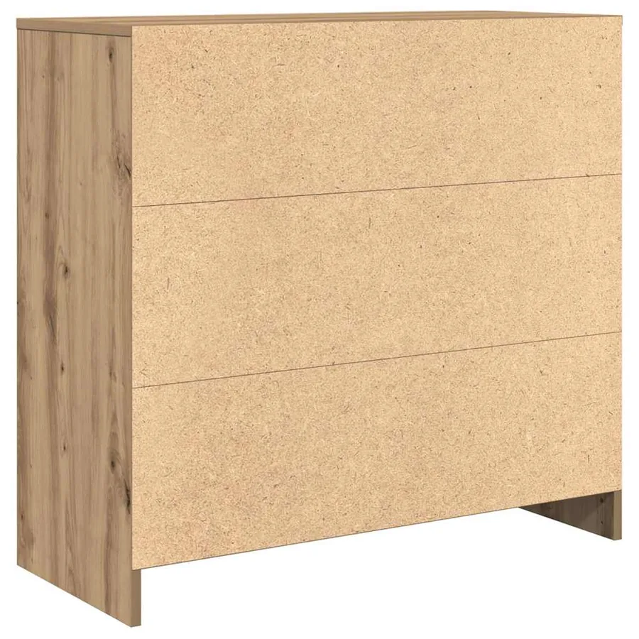 Buffet avec tiroir chêne artisanal 80x34x76cm bois d'ingénierie - 8