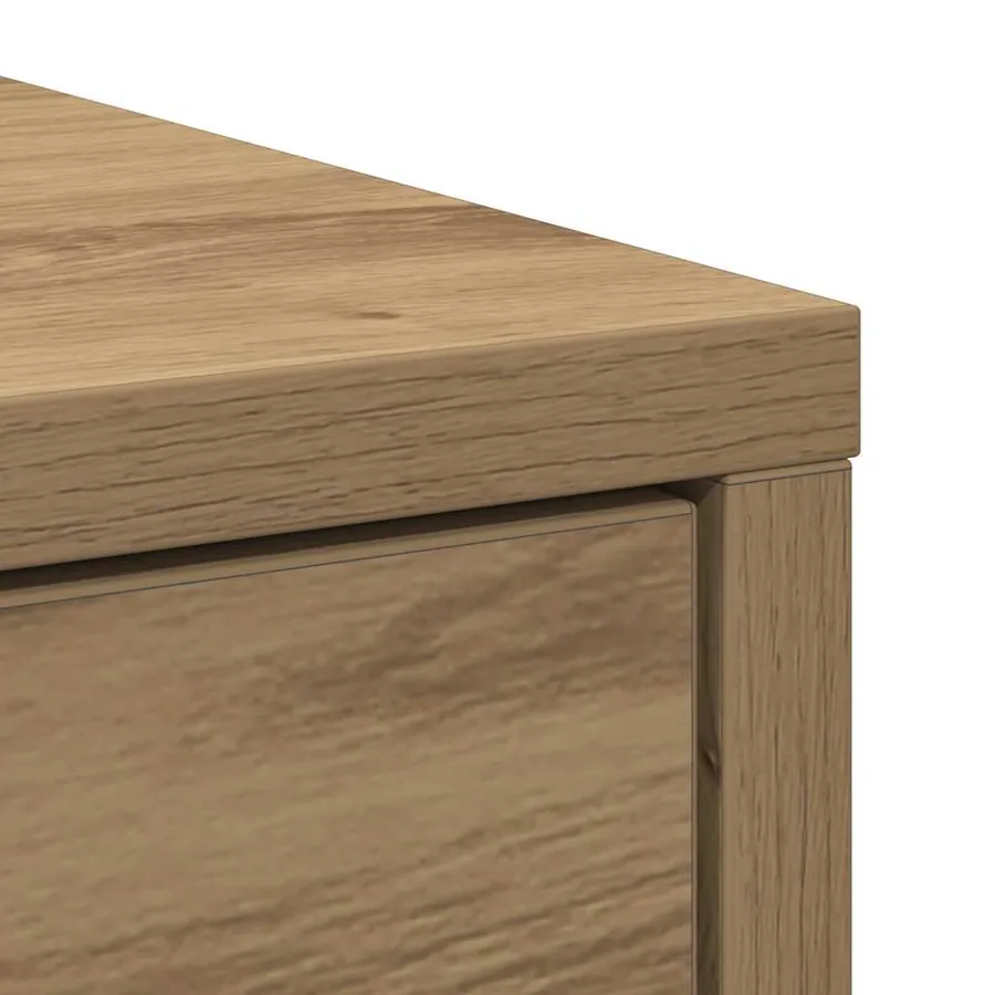 Buffet avec tiroir chêne artisanal 80x34x76cm bois d'ingénierie - 9