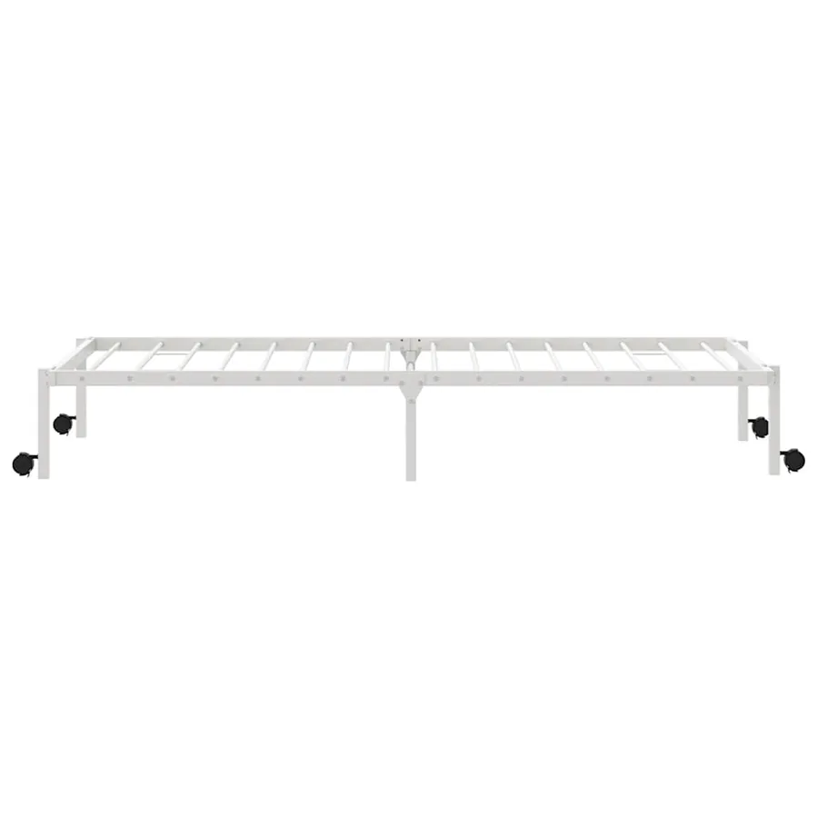 Cadre de lit sans matelas pliable blanc 90x200 cm acier - 7