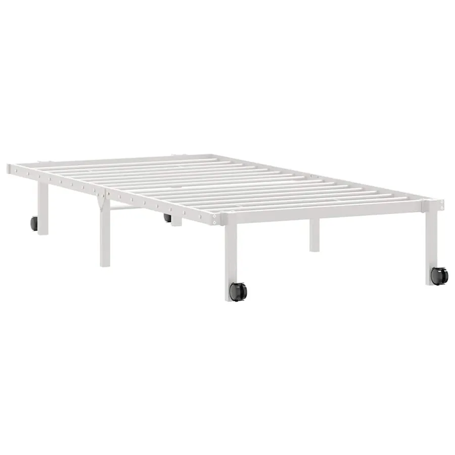 Cadre de lit sans matelas pliable blanc 90x200 cm acier - 8