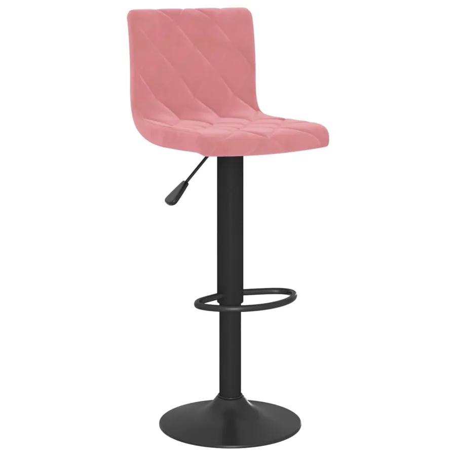 Tabourets de bar lot de 2 rose velours - 3