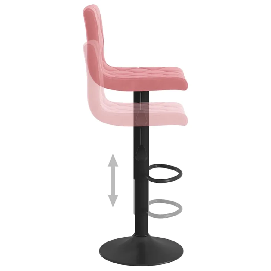 Tabourets de bar lot de 2 rose velours - 7