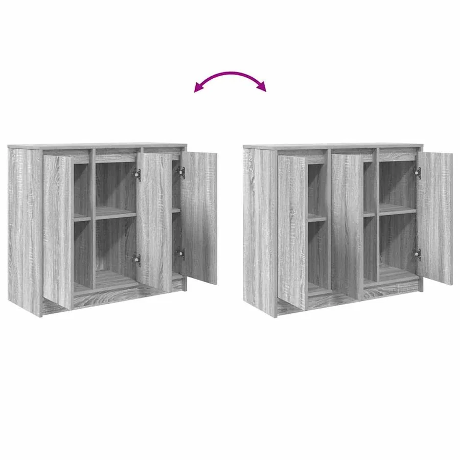 Buffet sonoma gris 85x34x76 cm bois d'ingénierie - 9