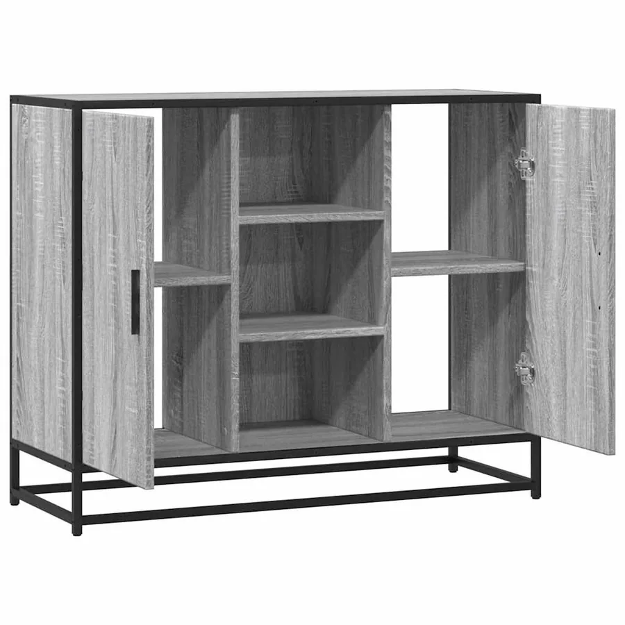 Buffet sonoma gris 92x35x76 cm bois d'ingénierie - 7