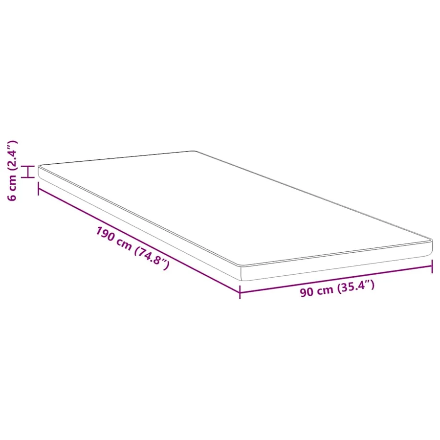 Surmatelas Blanc 90 x 190 cm Tissu jacquard - 11
