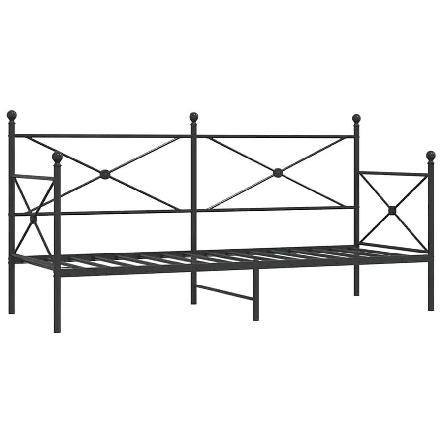 Lit de jour sans matelas noir 75x190 cm acier - 2