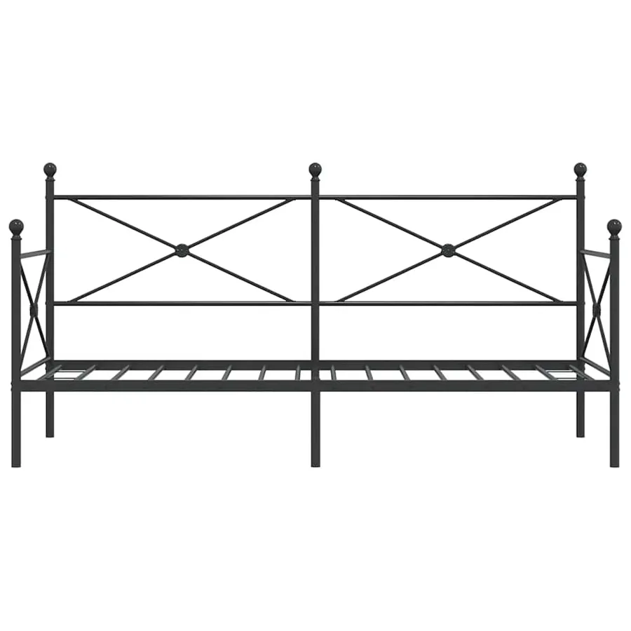 Lit de jour sans matelas noir 75x190 cm acier - 5