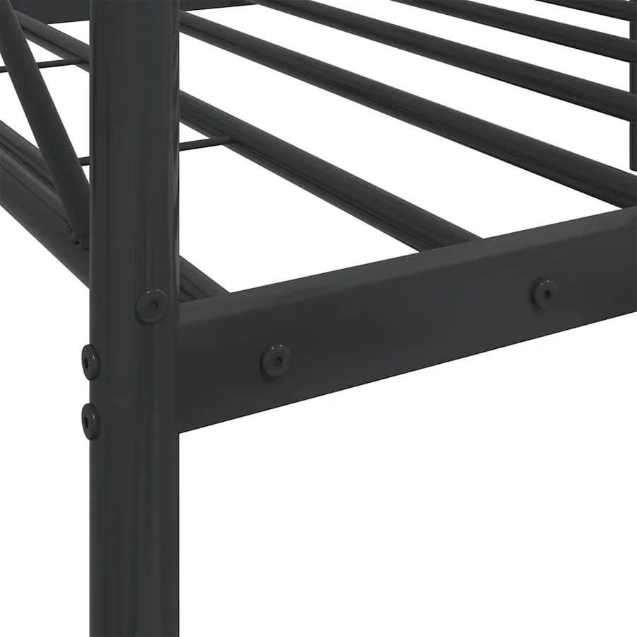Lit de jour sans matelas noir 75x190 cm acier - 9