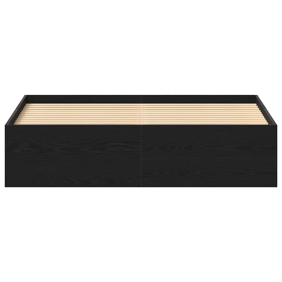 Cadre de lit sans matelas en chêne noir 160x200 cm bois d'ingénierie - 5