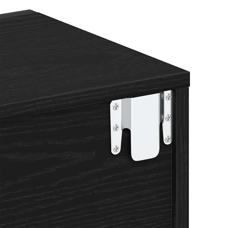 Cabinet de chevet Chêne noir 46 x 30 x 30 cm Bois d'ingénierie - 11