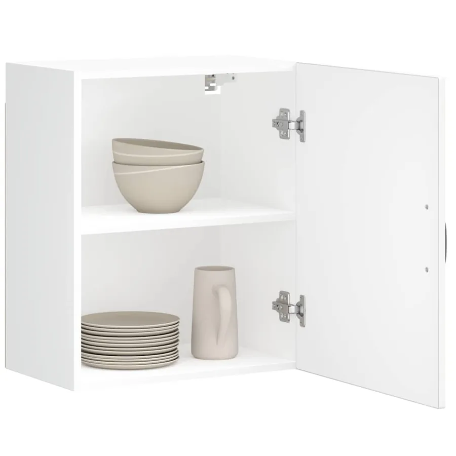 Armoires murales de cuisine 2 pcs Lucca en bois d'ingénierie blanc