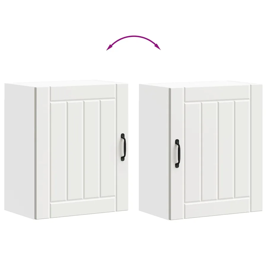 Armoires murales de cuisine 2 pcs Lucca en bois d'ingénierie blanc - 10