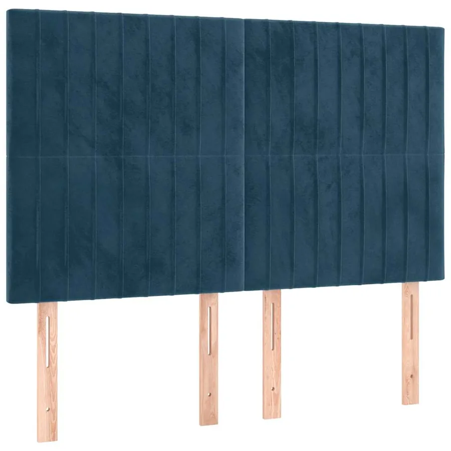 Cadre de lit sans matelas bleu foncé 140x200 cm velours - 8