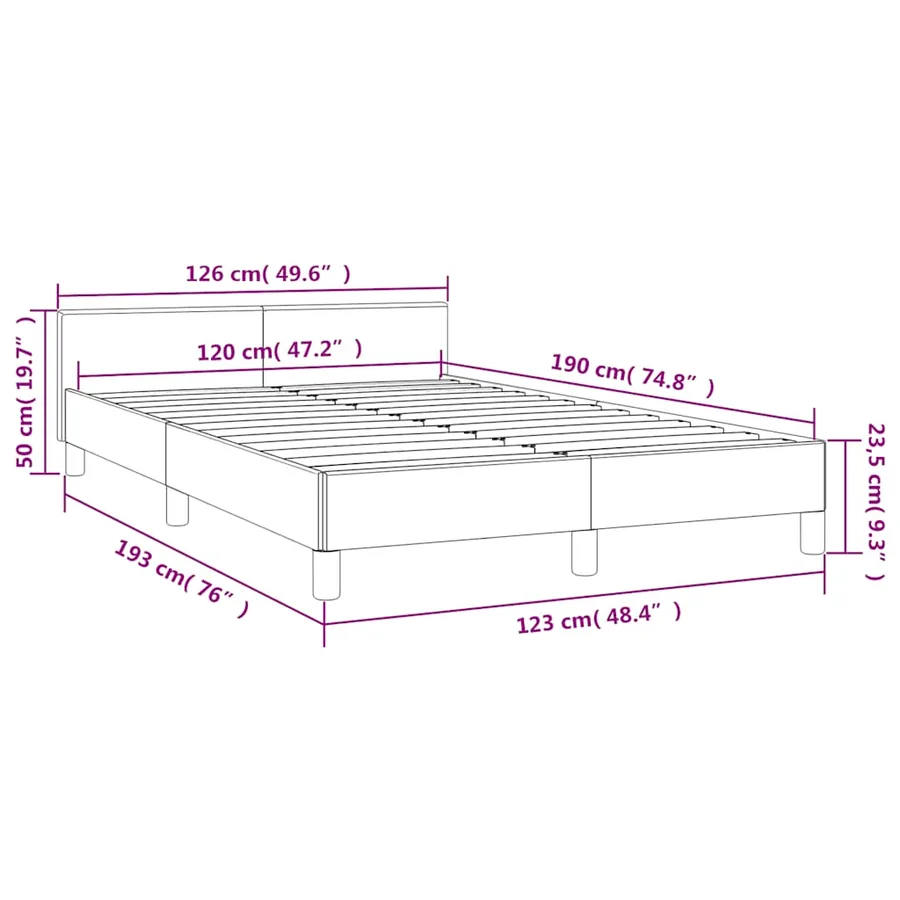 Cadre de lit sans matelas crème 120x190 cm similicuir - 10