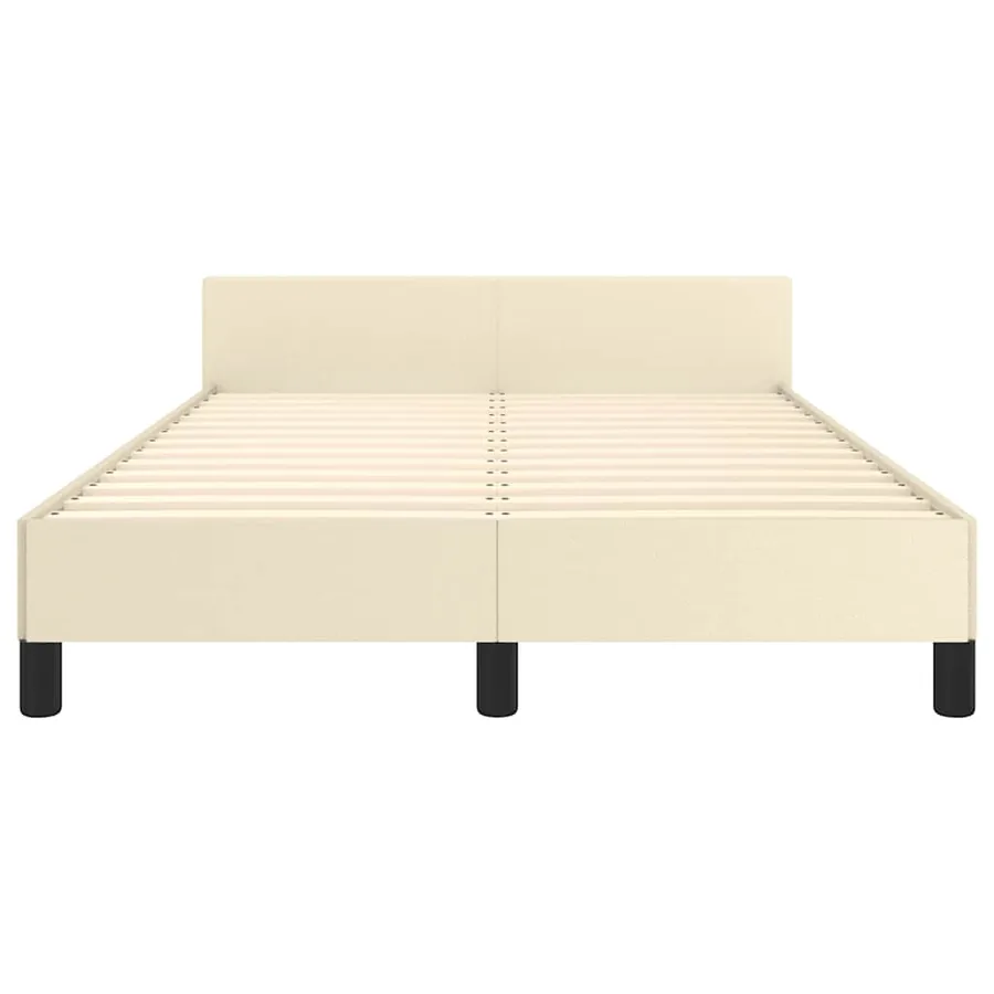 Cadre de lit sans matelas crème 120x190 cm similicuir - 5