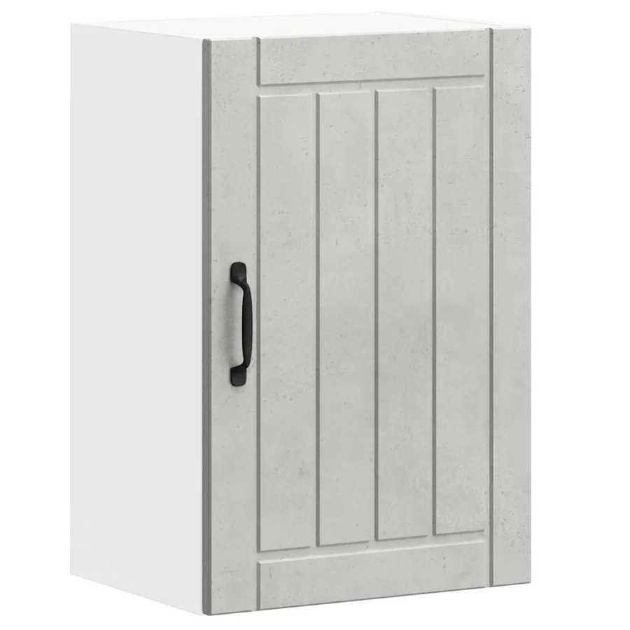 Armoire murale de cuisine Lucca gris béton bois ingénierie - 2