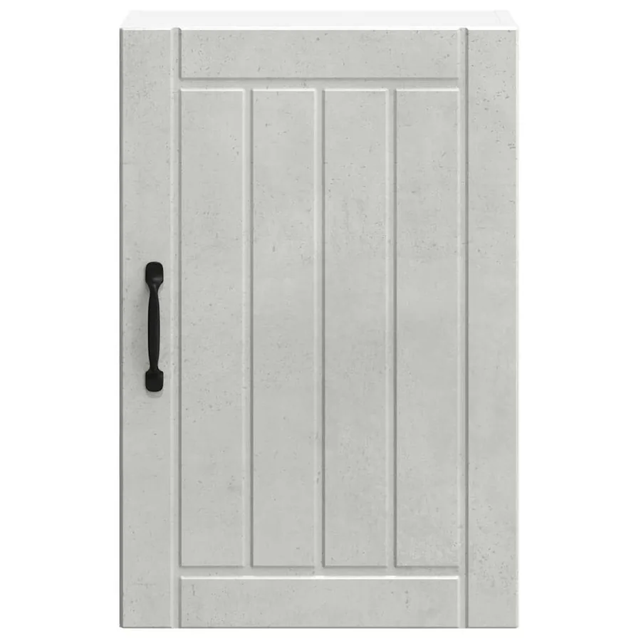 Armoire murale de cuisine Lucca gris béton bois ingénierie - 5