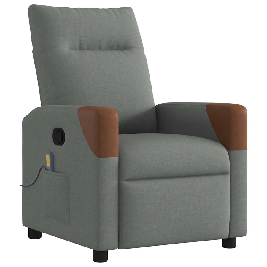 Fauteuil inclinable de massage en tissu gris foncé - 2