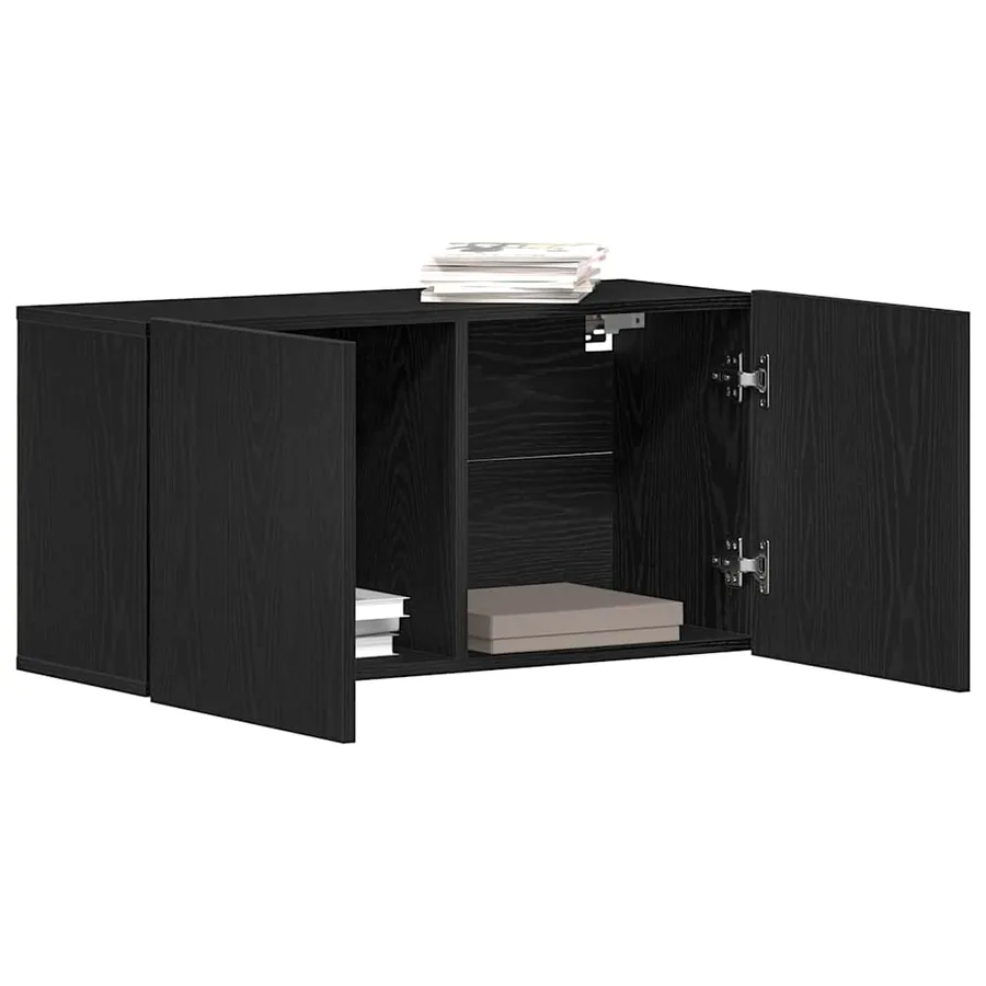 Meuble TV Chêne noir 80x30x41 cm Bois d'ingénierie - 4