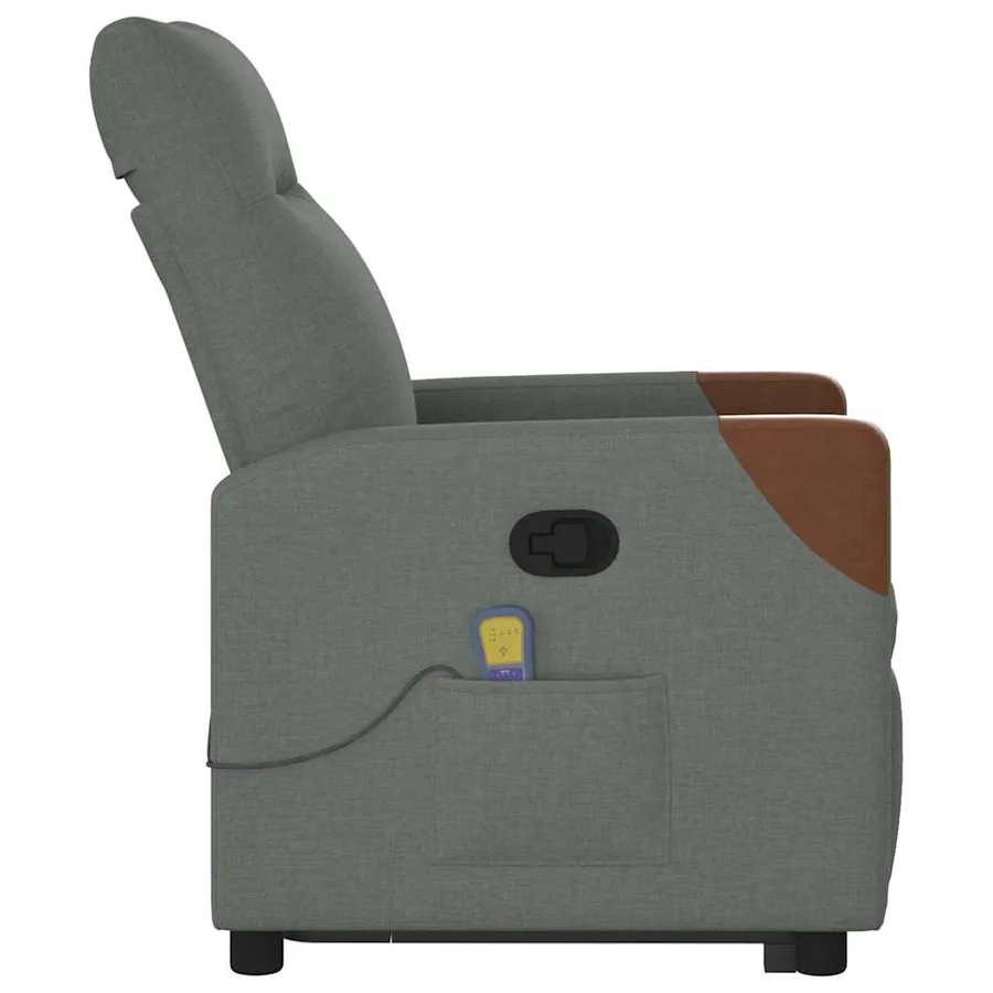 Fauteuil de massage inclinable Gris foncé Tissu - 6